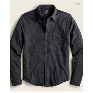 J.Crew Mens Garment-Dyed Knit Goods Slub Cotton‎ Button Down Shirt Dark Gray LT